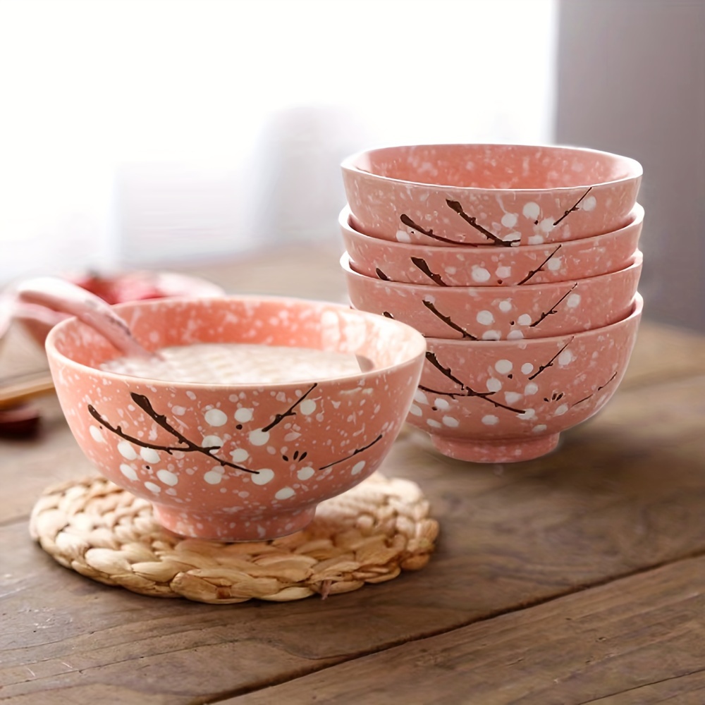Small Bowl Ceramic Bowl Ceramic Rice Bowl Set Floral Pattern - Temu