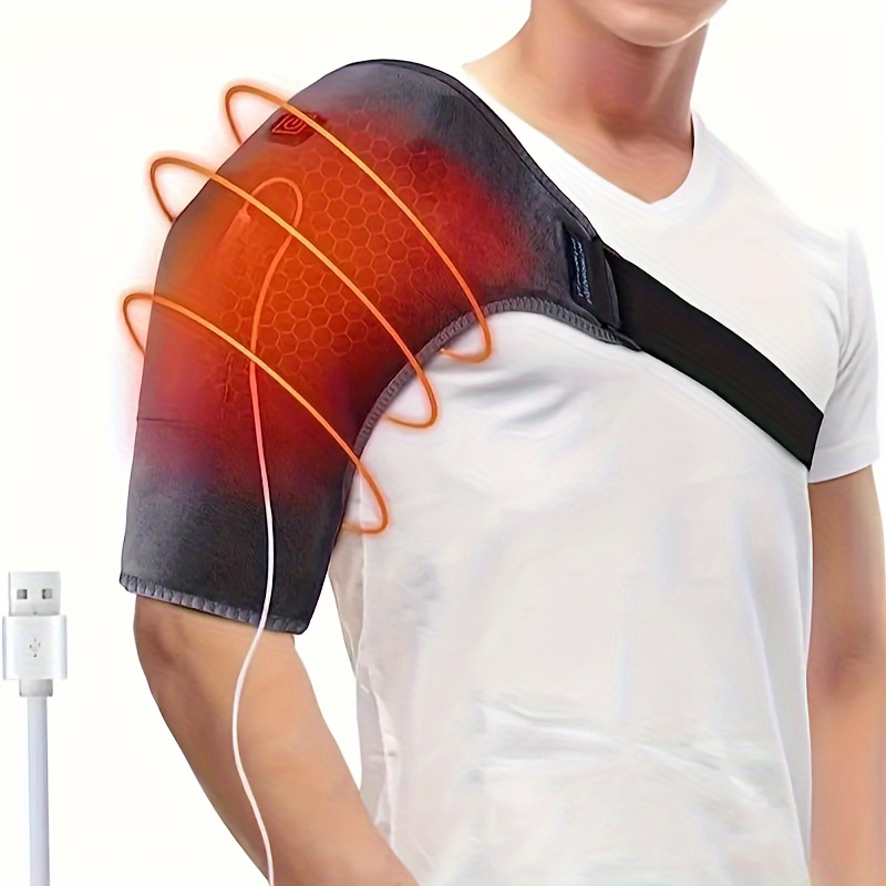 Massage Heated Shoulder Brace Wrap Hot Relax Muscle Relief - Temu