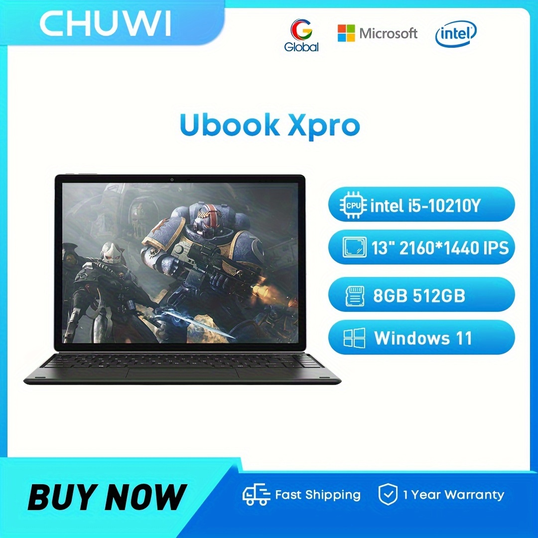 CHUWI UBook XPro Tablet 13'' Compatible With Windows 11 |8G+512G| Intel  Core I5-10210Y, 3.6Ghz |2-in-1 Tablet, 3:2 Screen Ratio, Office Learning  Business Tablet, 4K Video Decoding