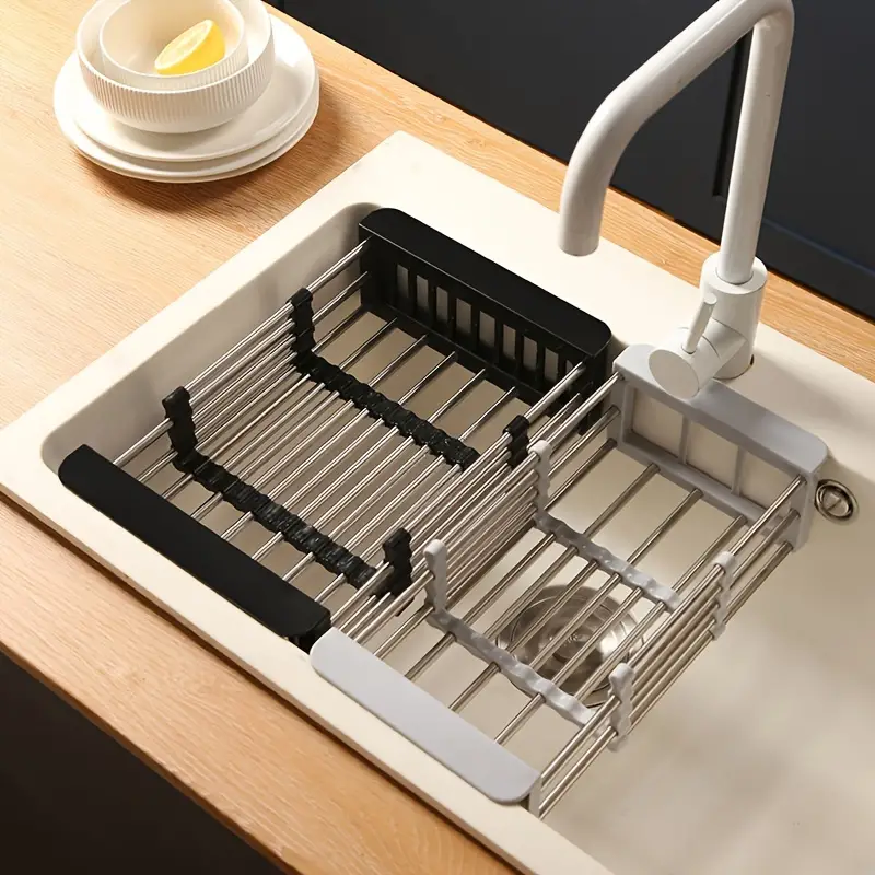 Expandable Dish Drying Rack Over The Sink Small Dish Drainer in Sink  Adjustable