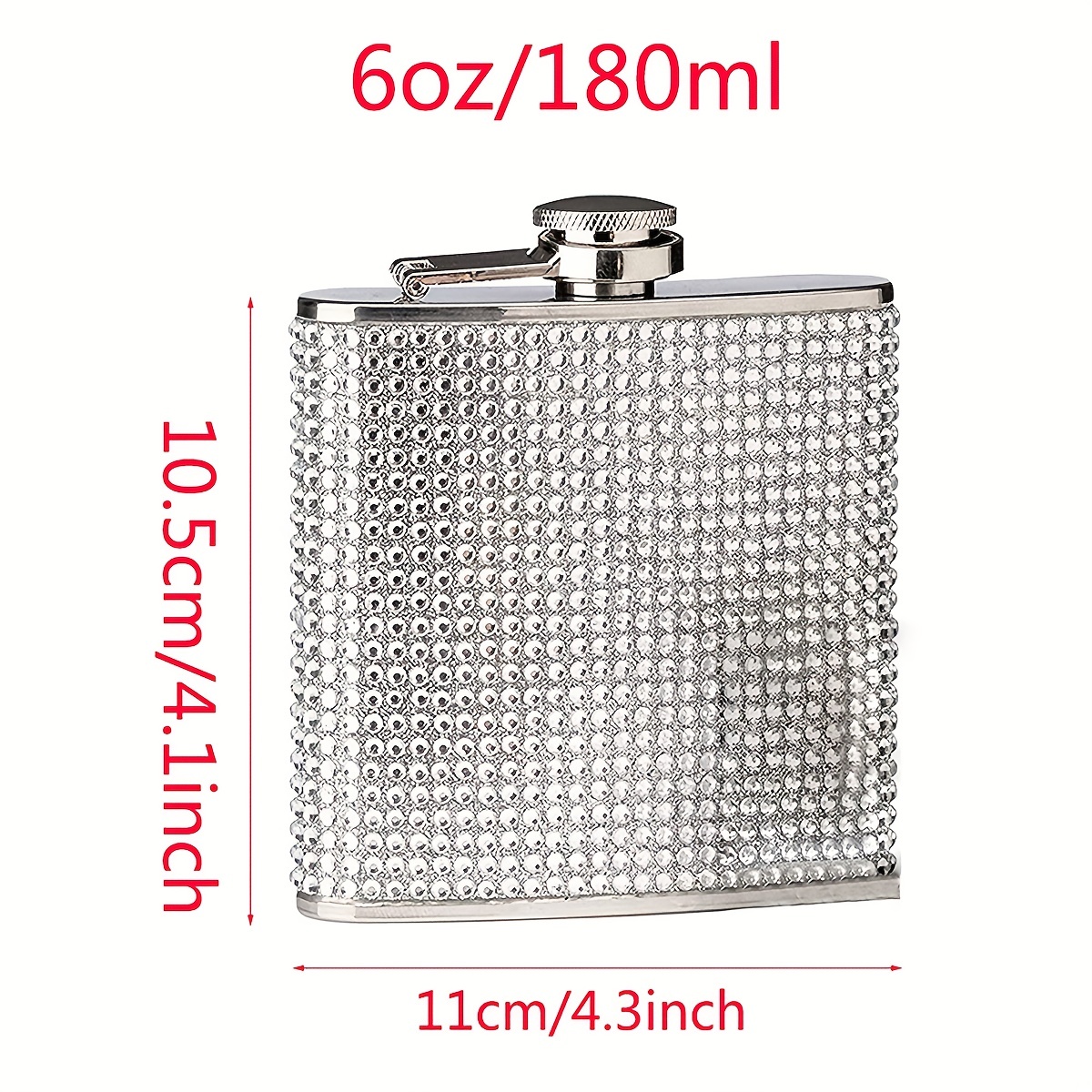 Brümate Holographic Glitter Spirit Flask - 5oz Stainless Steel Pocket &  Purse Liquor Flask with Rhinestone Cap - Cute, Girly & Discreet for  Drinking 
