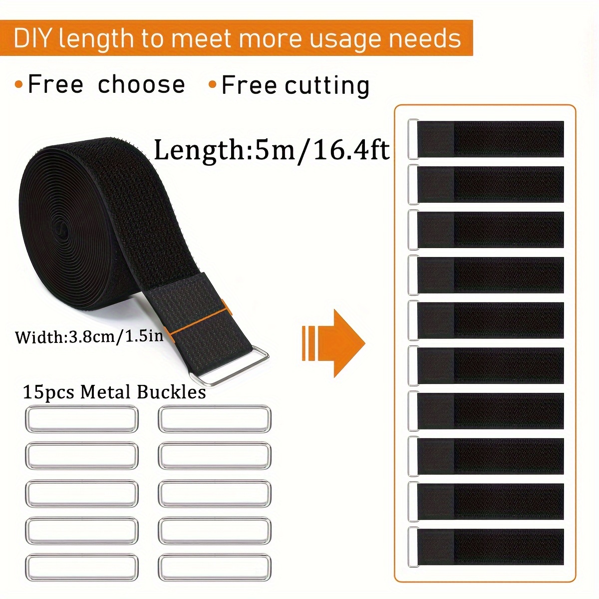 Cut Length Reusable Fastening Cable Straps Metal Buckles - Temu