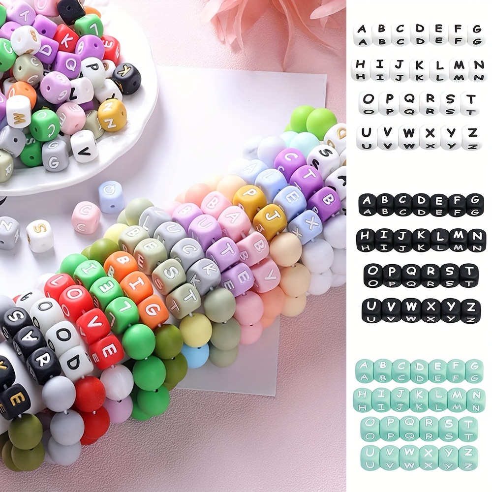 A z Silicone Letter Beads For Jewelry Making Diy Bracelet - Temu