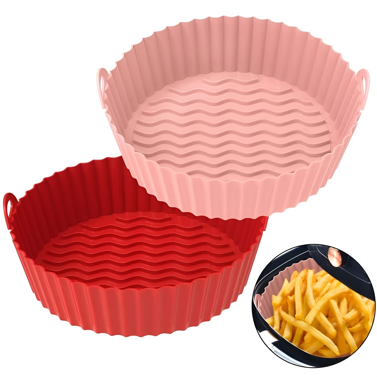 Reusable Air Fryer Silicone Liners Heat Resistant Easy To - Temu