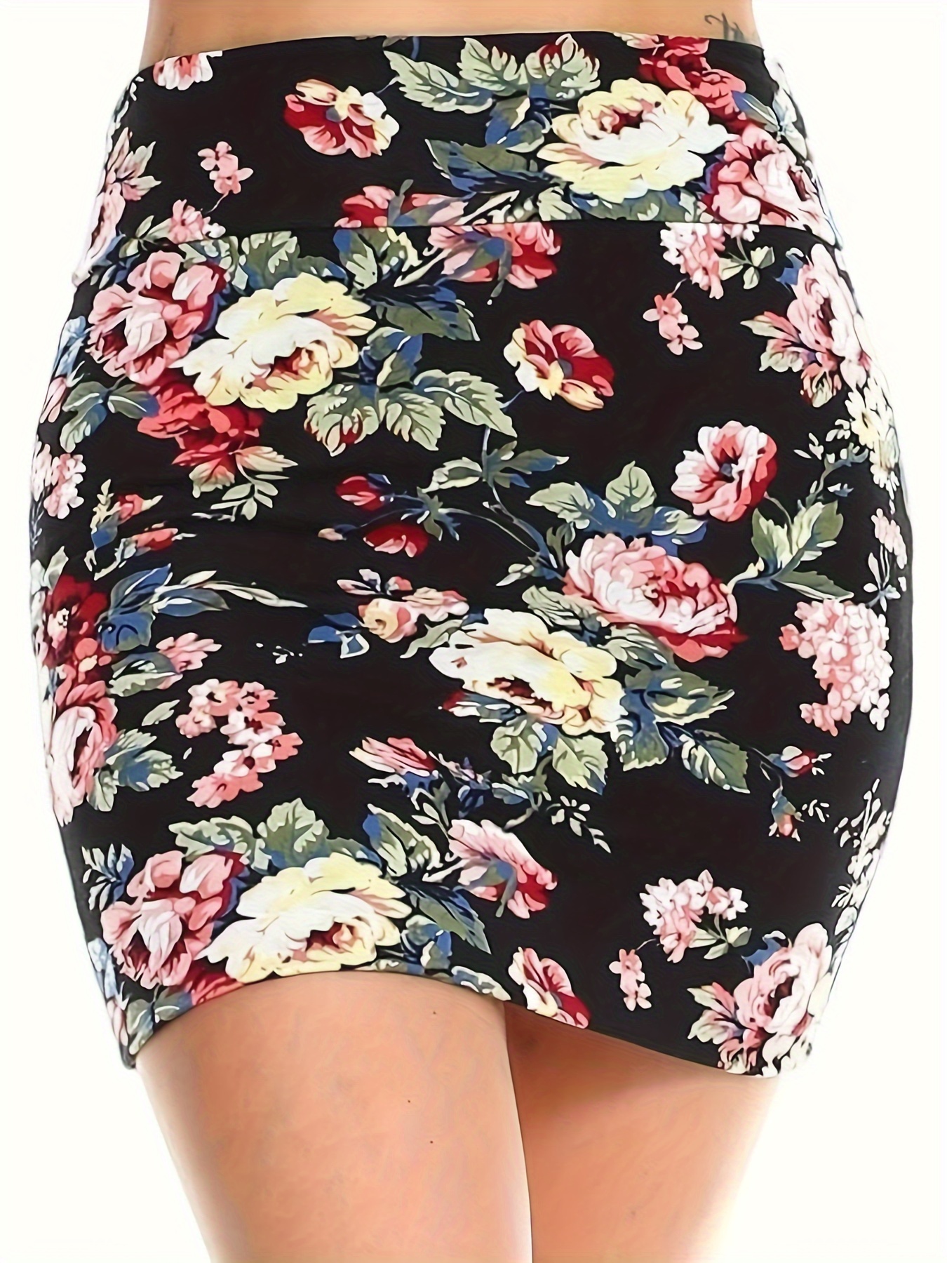 Mini floral clearance bodycon skirt