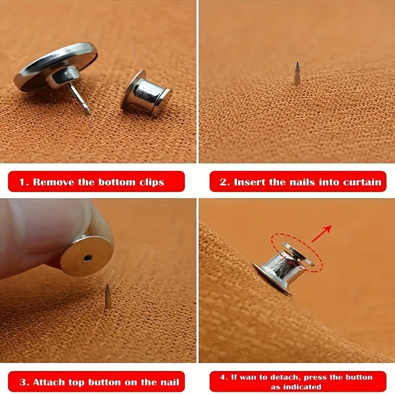 10 Pairs Magnetic Curtain Button Clips Nail Free Buckle Home Anti-Light  Leakage
