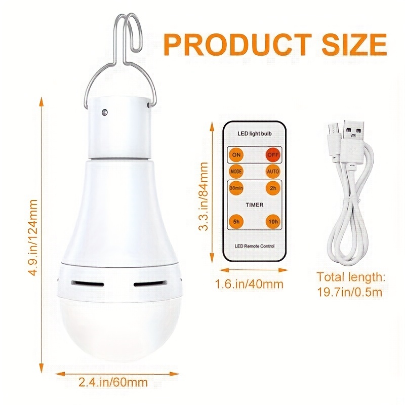 Outdoor USB Rechargeable Mobile LED Lamp Bulbs Emergency Light Portable  Hook Up Camping Lights Home Decor