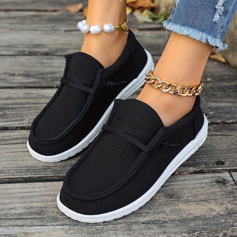 

Women's Solid Color Loafers, Slip On Soft Sole Flat Lightweight Casual Shoes, Low-top Versatile Shoes