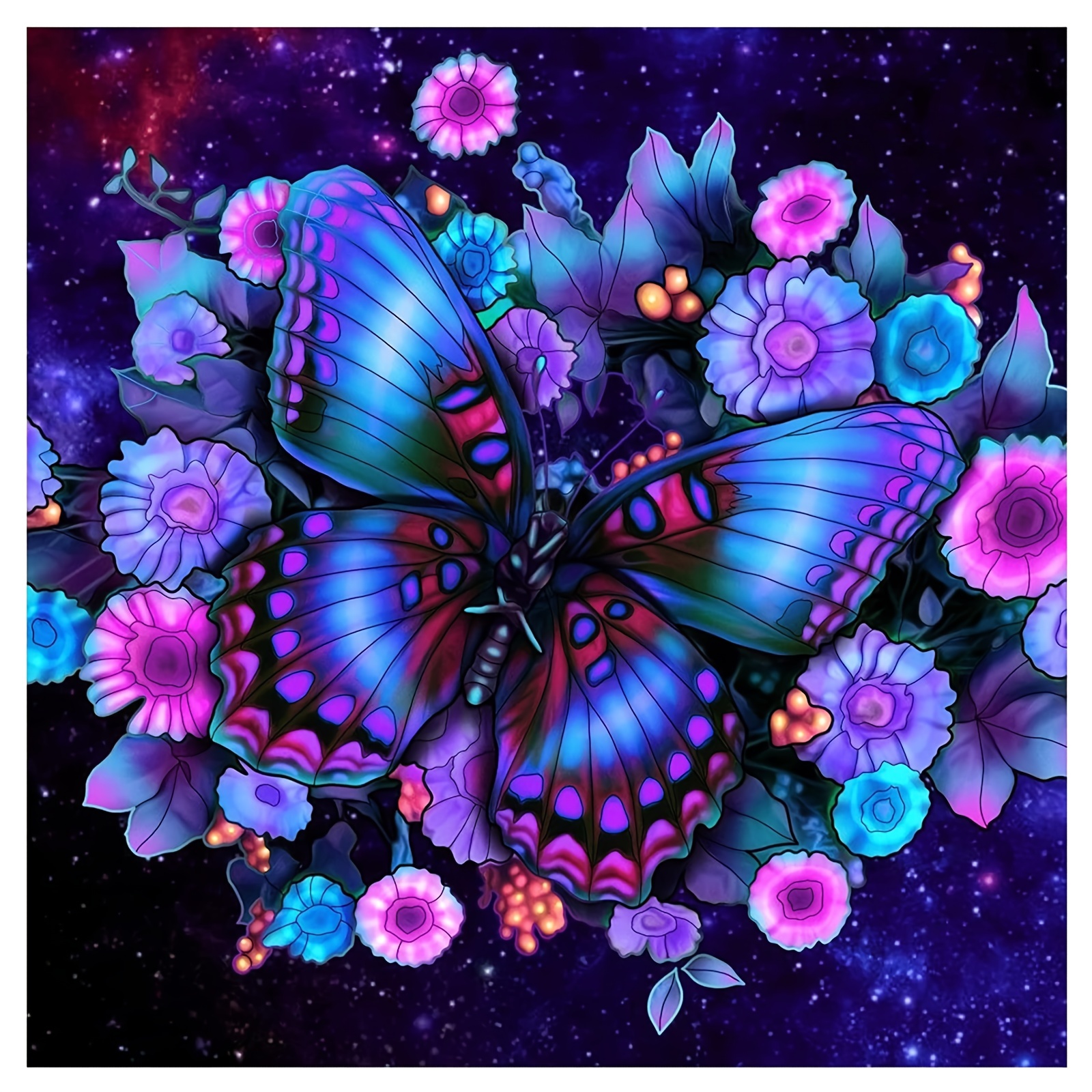 Diy 5d Diamond Painting Kits Adults Butterfly Flower Purple - Temu