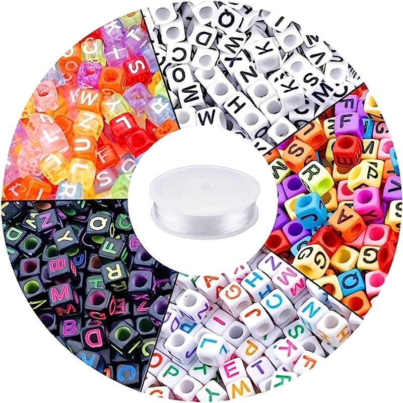 1400 Uds 5 Colores Cubo Alfabeto Cuentas Pulsera Letras - Temu Chile