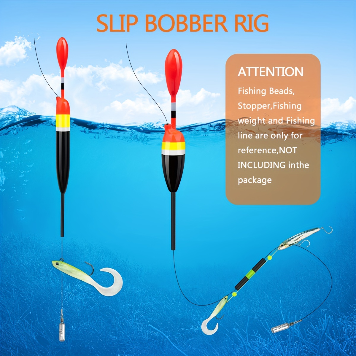 Premium Balsa Wood Slip Floats for Saltwater and Freshwater Fishing -  Includes Bobber Stops and Drop Shot Weights - Ideal for Catching Crappie
