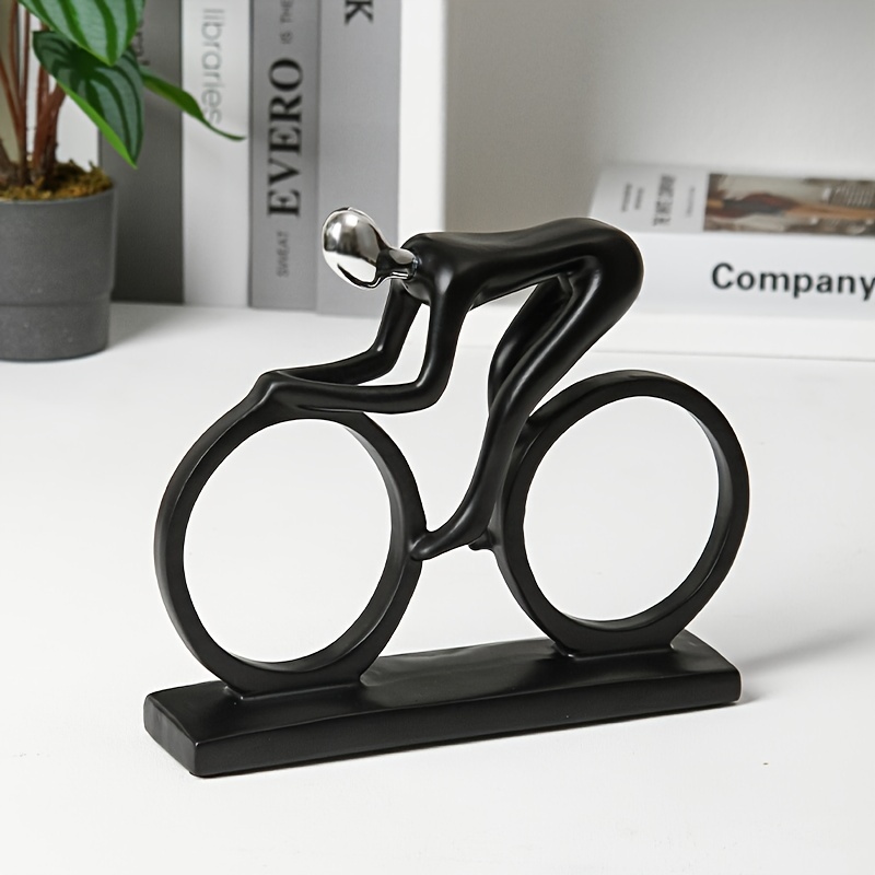 Abstract Cycling Figure Resin Craft Ornament Black