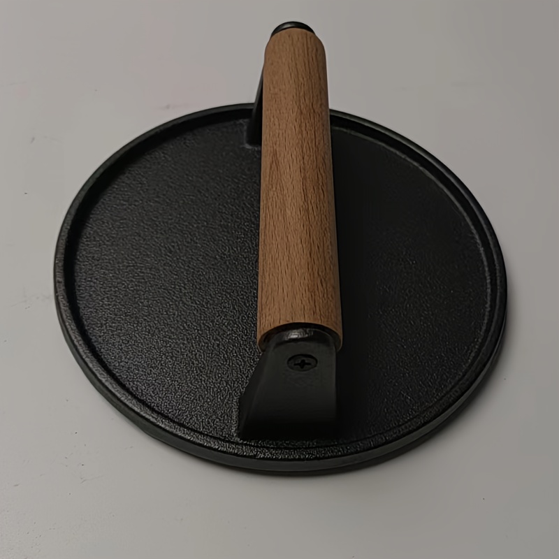 1pc Smash Burger Press, Bacon Press for Griddle, Round Cast Iron