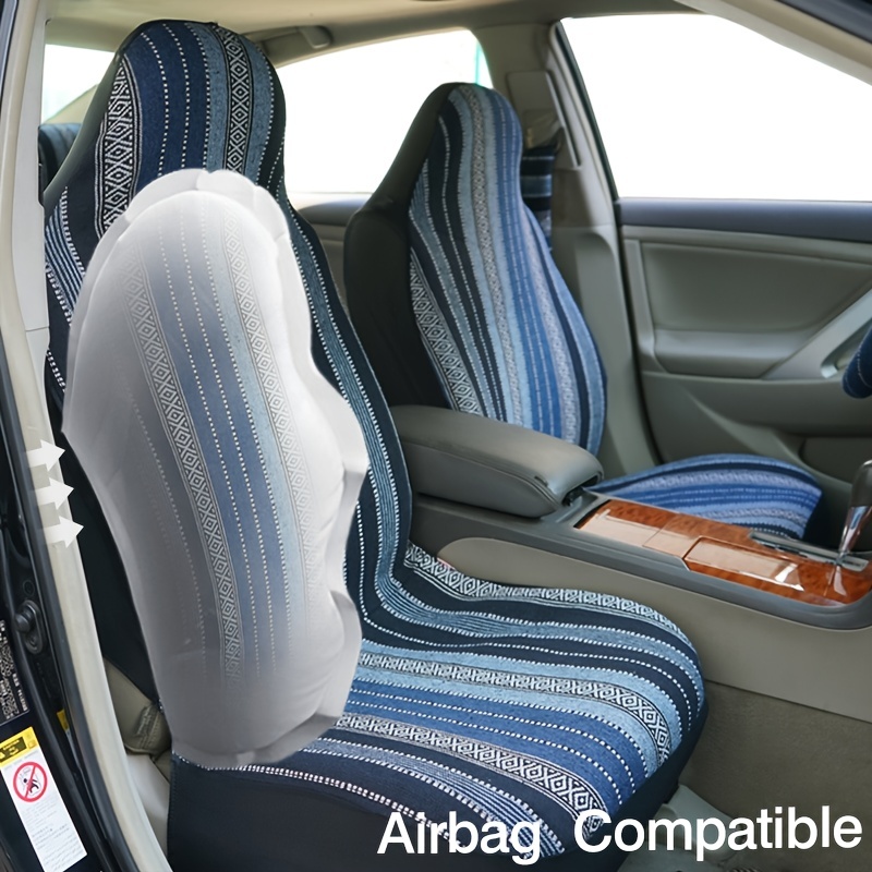Car Seat Cover Blue Polyester Fabric Protect Seat Covers Fit For 5-Seats  Car SUV
