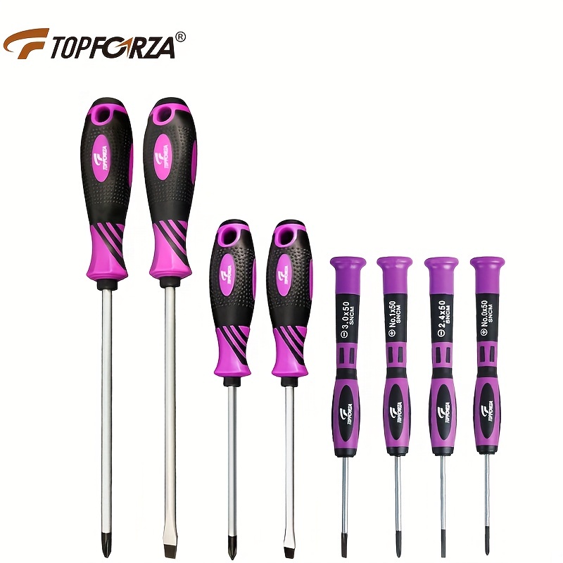 

8pcs S2 Alloy Steel Screwdriver Set Magnetci Head Screw Drivers 4 Phillips Tips & 4 Slottted Tips Household Repair Hand Tools