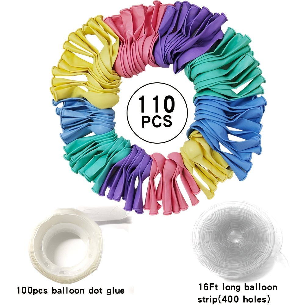 107pcs, Diy Pastel Rainbow Balloons Garland Kit, Birthday Decor