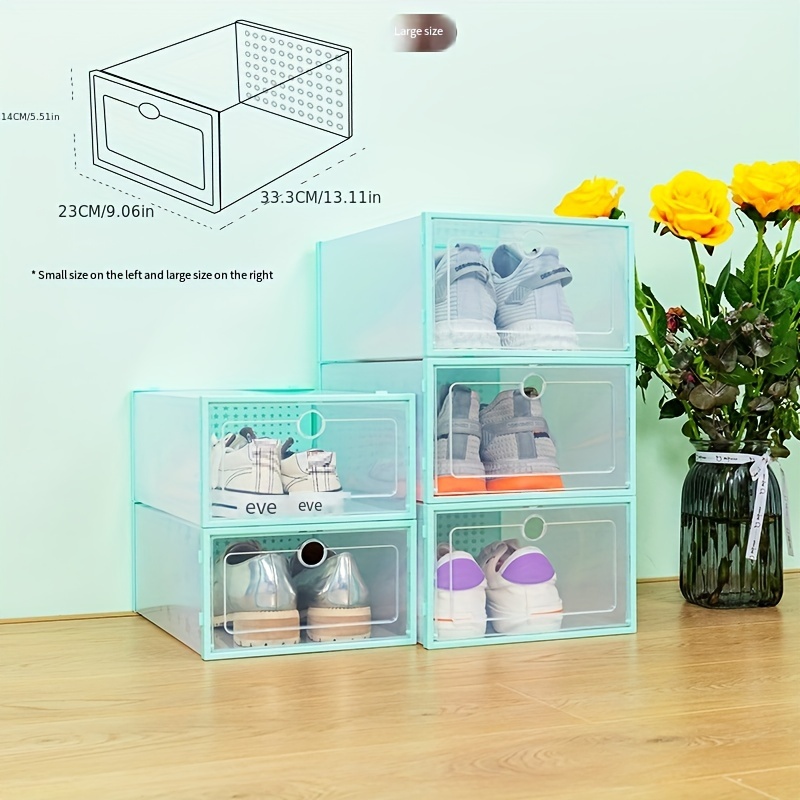 1pc/2pcs Transparent Plastic Shoe Storage Boxes Clear Sneakers AJ