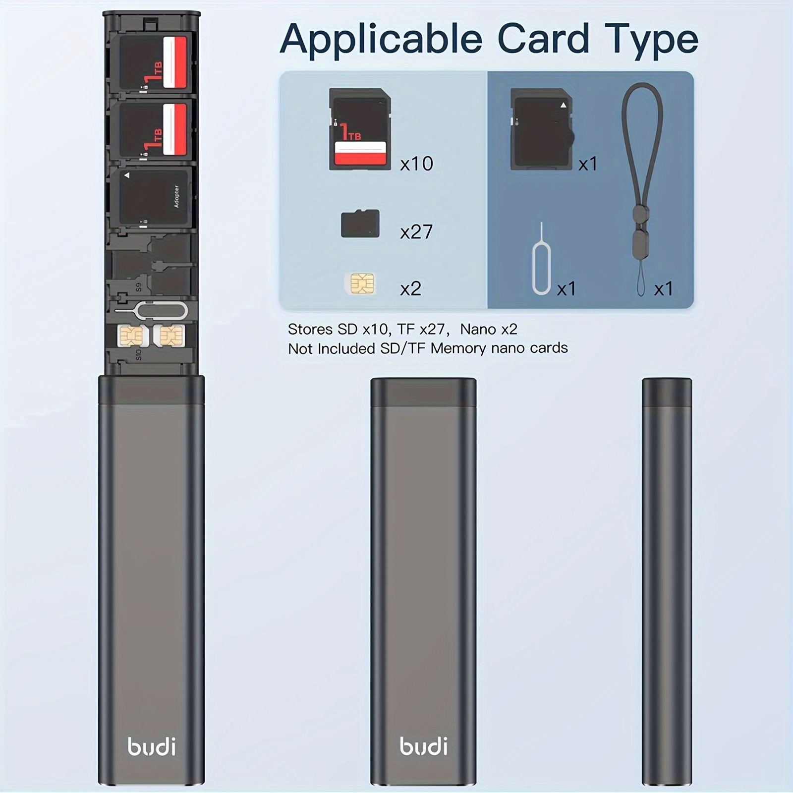 Porte-carte SD, résistant à l'eau, 36 emplacements pour carte mémoire SD 24  TF Micro SD MSD TF + 12 SD SDXC SDHC Boîte de rangement pour cartes