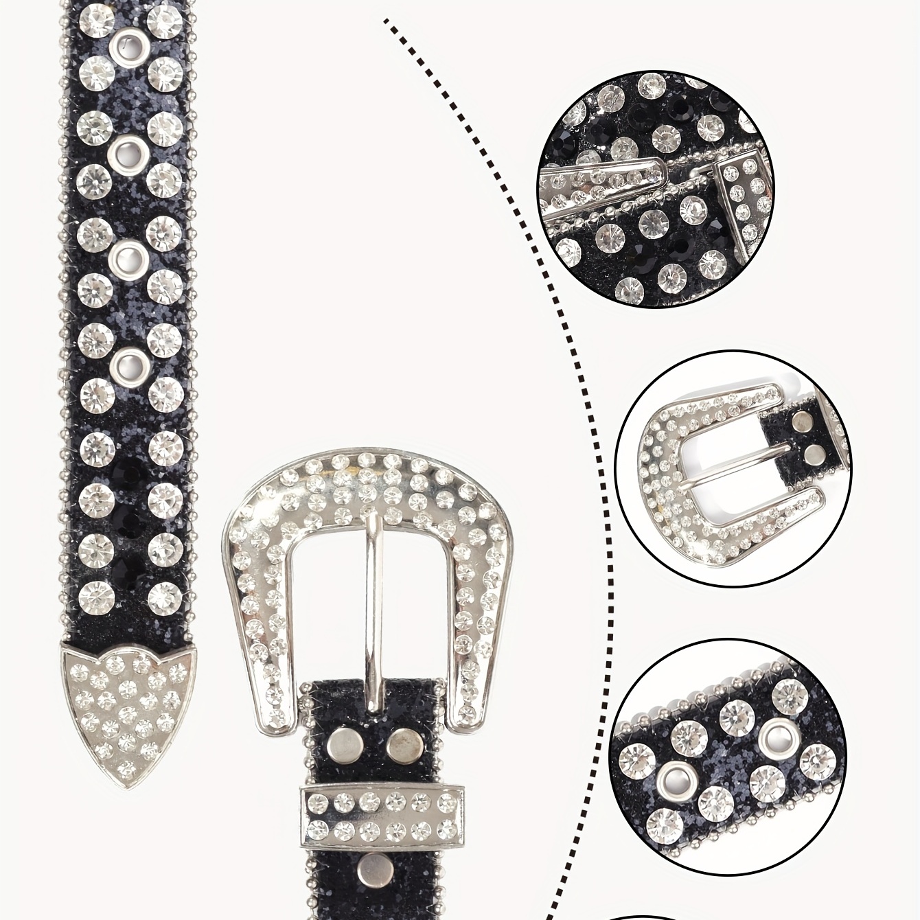 Rhinestone Western Belt For Girls, Artificial Rhinestone Inlaid Shiny ...