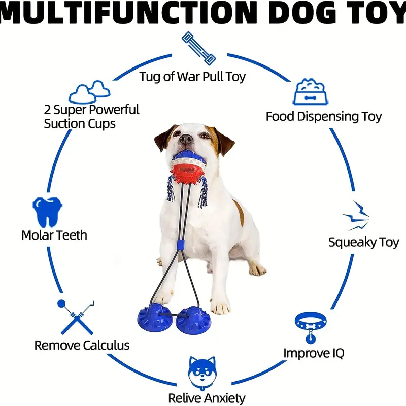 Dog Chew Suction Cup Tug of War Toy Multifunction