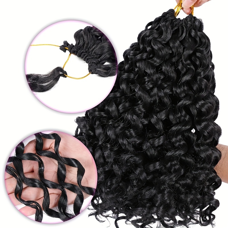 7pcs Curly Crochet Hair 30.48 Cm Wavy Crochet Hair Ombre Synthetic Bohemian  Crochet Braid Deep Wave Synthetic Braids Wig Braiding Hair Extensions