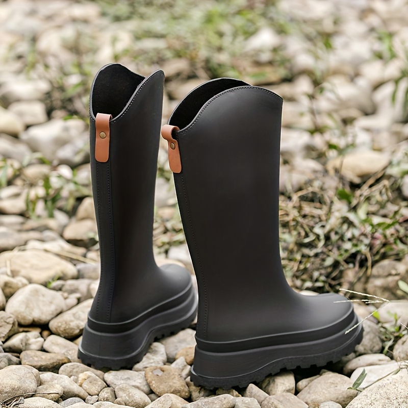 Quick Drying Flat Rain Boots Waterproof Non Slip PVC Garden Shoes