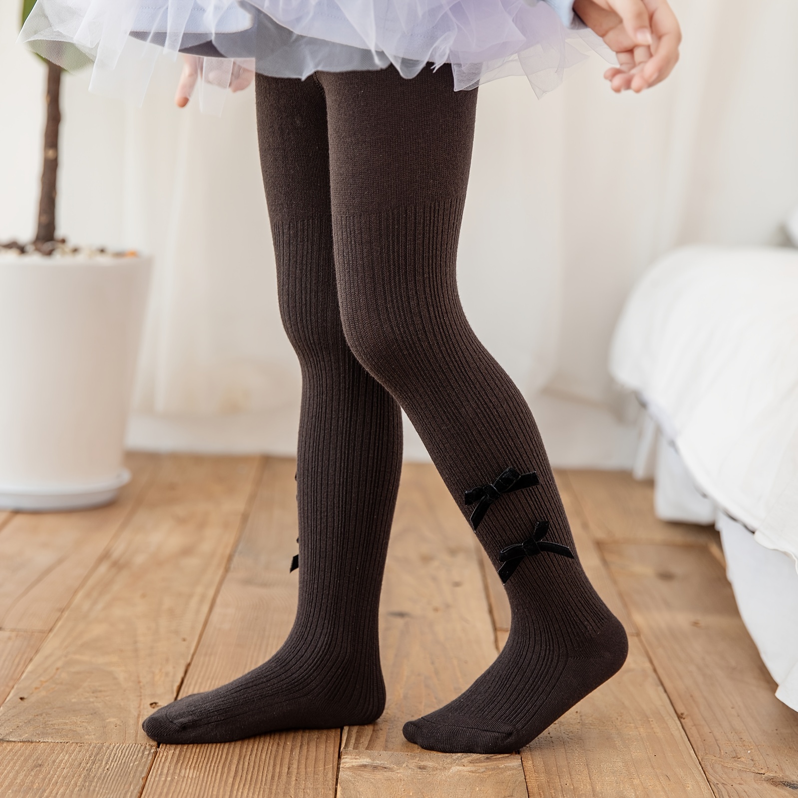 Girls Elegant Mesh Bow Decoration Tights Pantyhose Socks - Temu