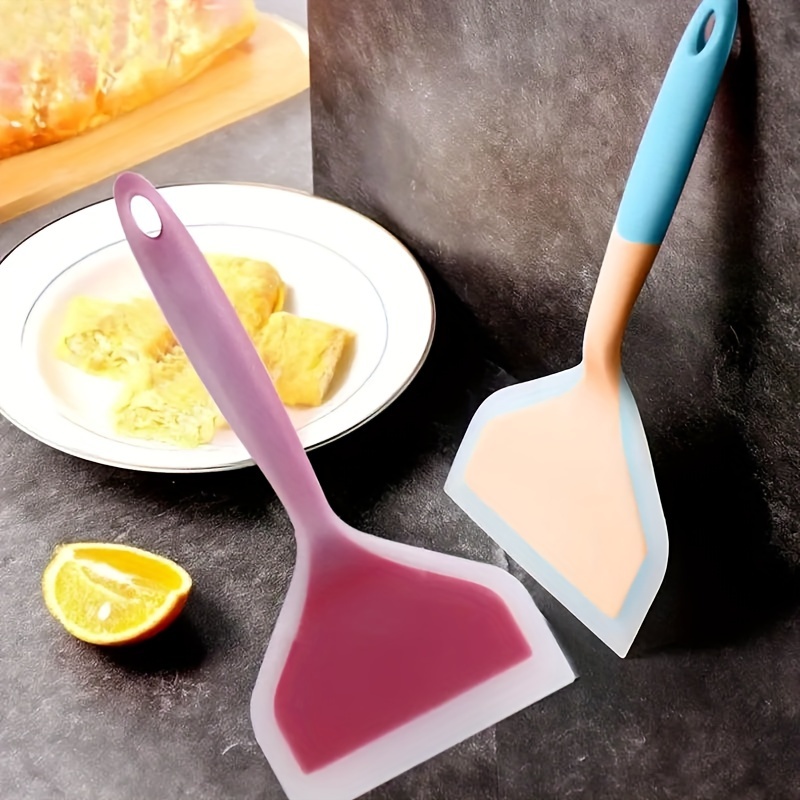Purple)Silicone Wide Spatula Pancakes Shovel Wide Spatula Silicone Wide