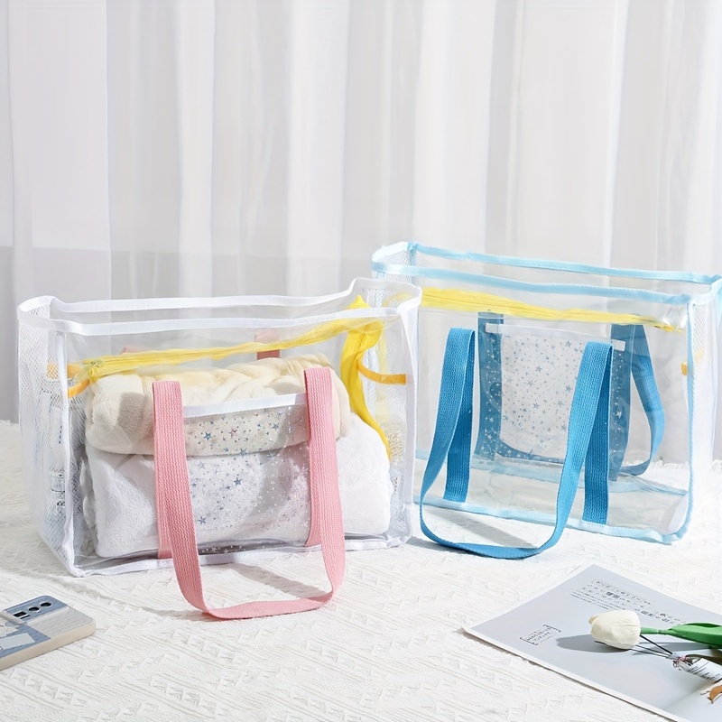 Amosfun Clear Purse Clear Tote Clear Handbag Storage Bags Clear Organizer  Bags Zip Tote Bag Clear Container Zippered Tote Bag Clear Wallet Zipper