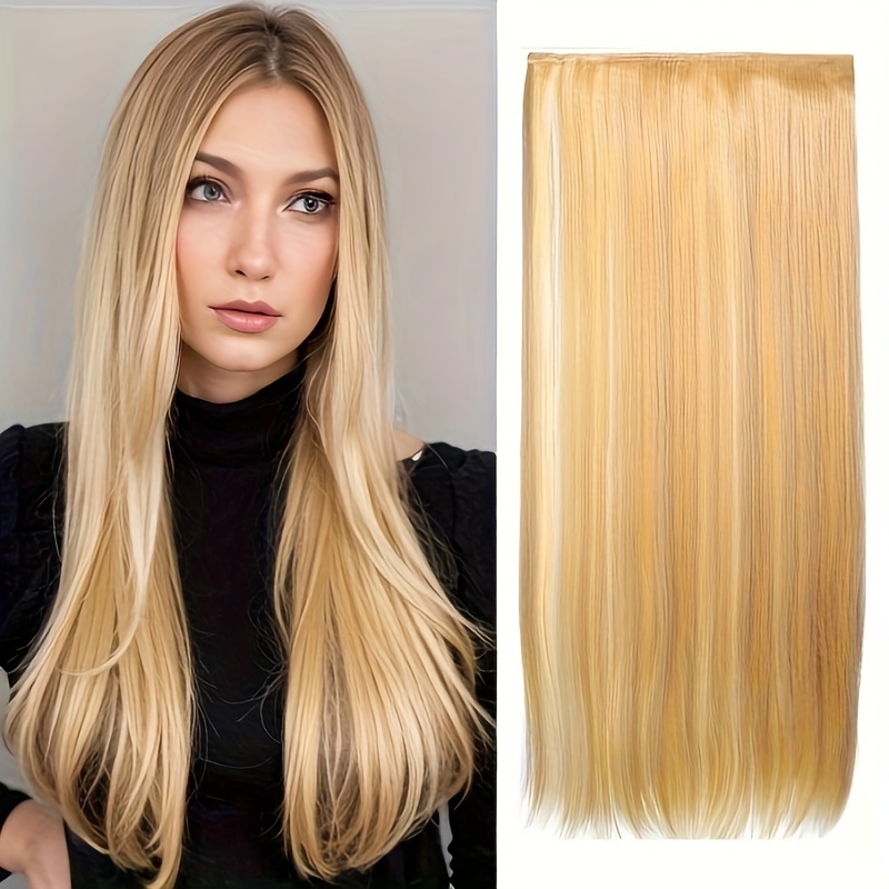 Colorful Hair Extension Ombre Long Straight Hairpiece - Temu