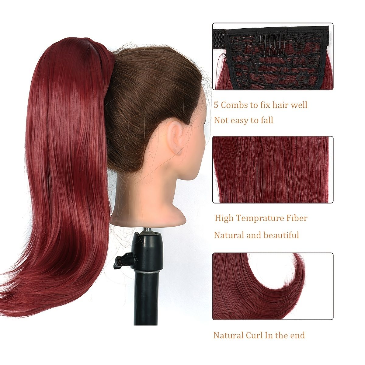 Bounce Wrap Around Ponytail Hair Pieces Synthetic Fiber Heat Resistant Straight Hair Ponytail With Chip In Hair Extensions - Beauty & Personal Care - Temu Bounce Wrap Around Ponytail Hair Pieces Synthetic Fiber Heat Resistant Straight Hair Ponytail With Chip In Hair Extensions - Beauty & Personal Care - Temu