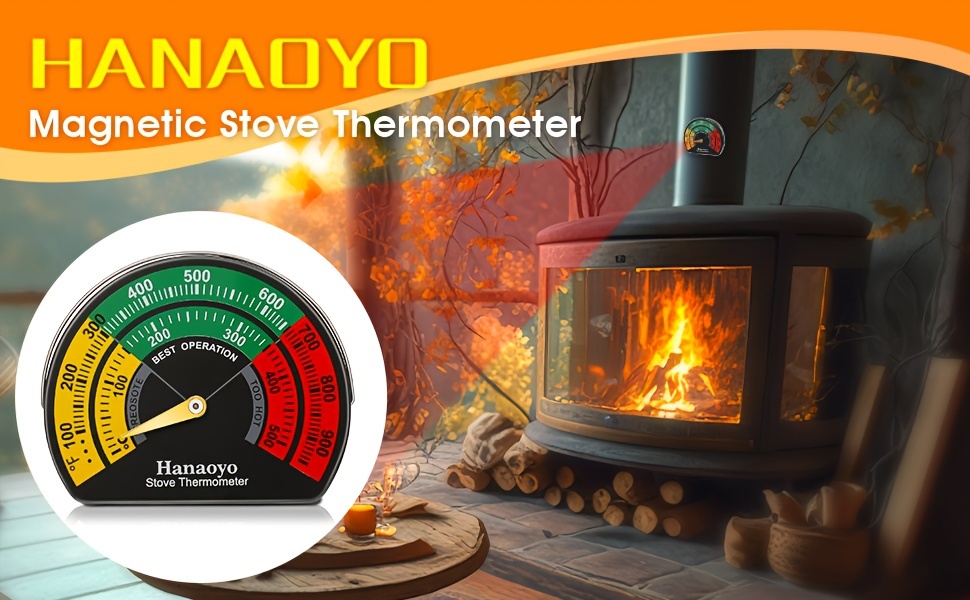 Thermomètre magnétique pour poêle à bois Thermomètre supérieur pour po –  SHANULKA Home Decor