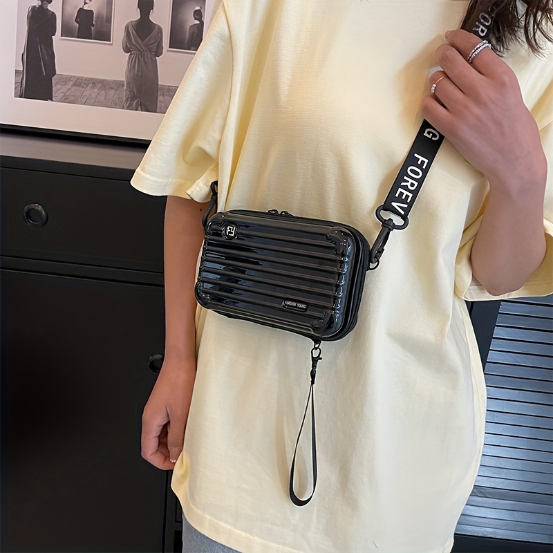 Fashionable Mini Suitcase Shaped Crossbody Bag & Handbag