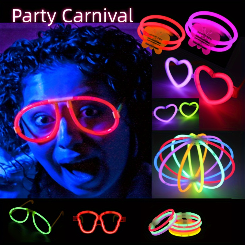 100PCS 8 Inch Glow Sticks Party Supplies Glow in the Dark Party Favors Neon  Party Glow