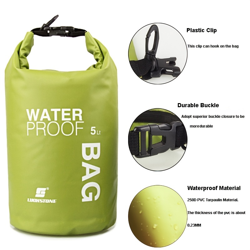 

Stay Dry And Protected: Waterproof Dry Bags With Assorted Colors For Kayaking, Boating, Camping, And Fishing