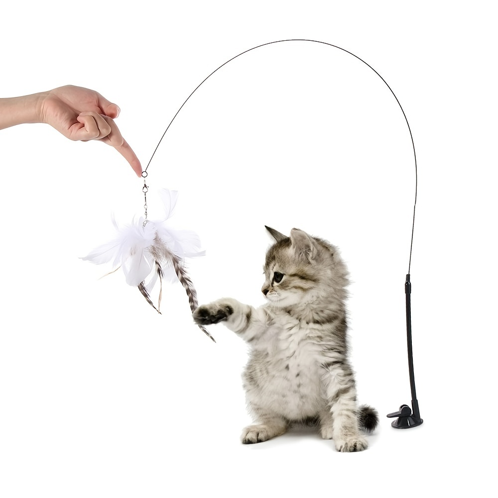 Simulation Bird Cat Toy Feather Interactive Bird Bell Funny - Temu