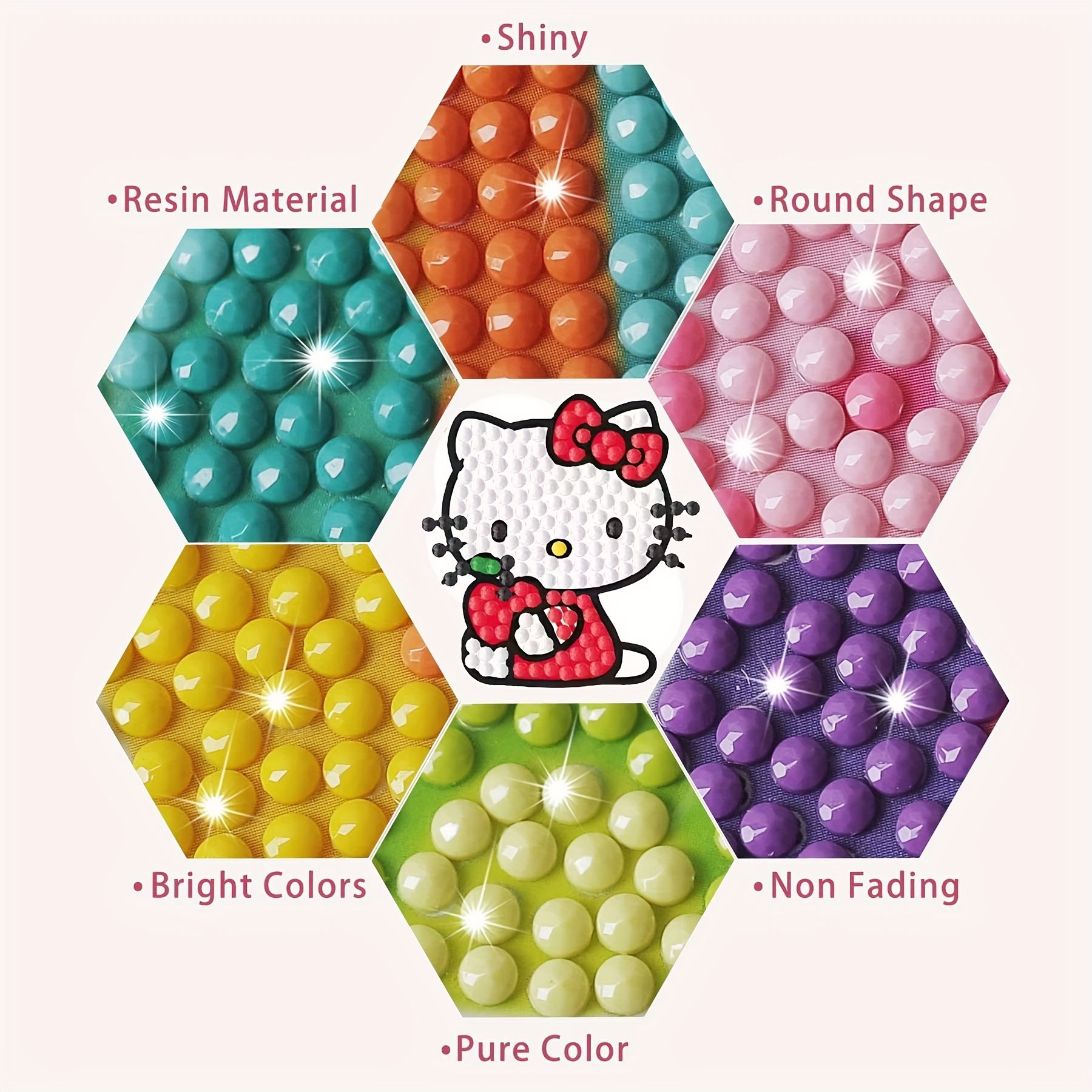 9 Pcs Hello Kitty Diamond Painting Stickers for Kids,Wopin- Hello