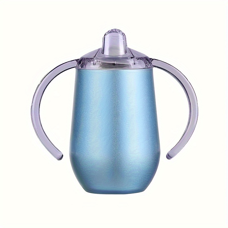 Stainless Steel Sippy Cup, Multi-color Vacuum Insulated Egg Shaped Milk Mug  With Double Handles, Creative Portable Baby Sippy Bottle For Newborn Gift -  Temu