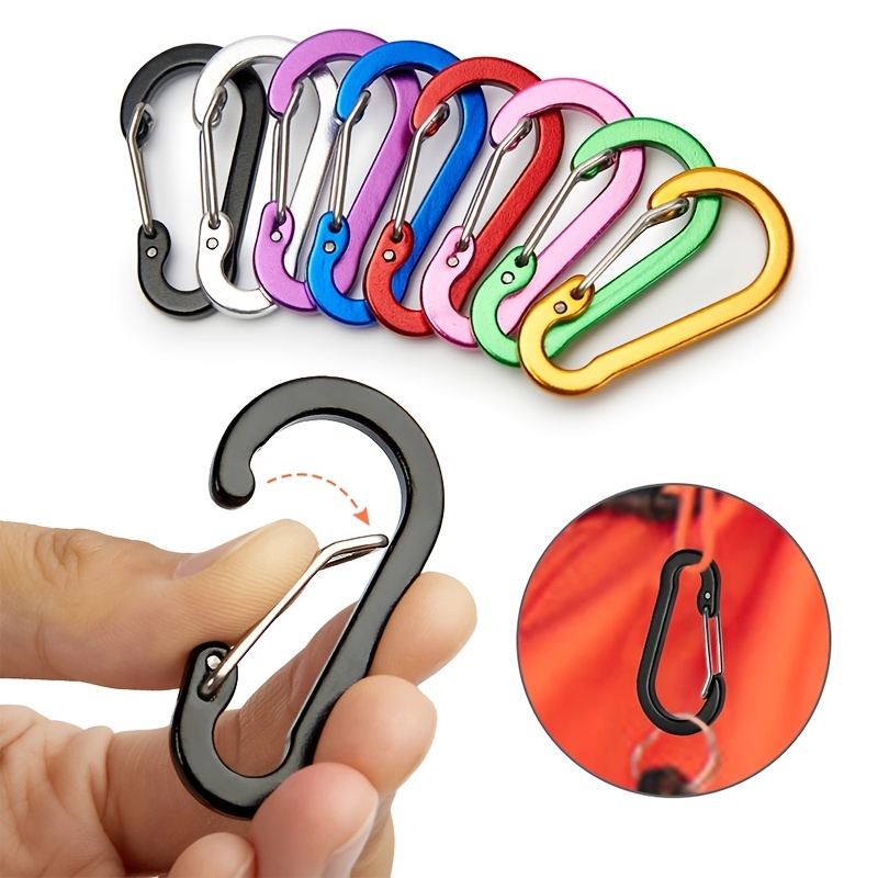 20pcs Small Carabiner Clips Key Double Clip Hook Alloy Carabiners