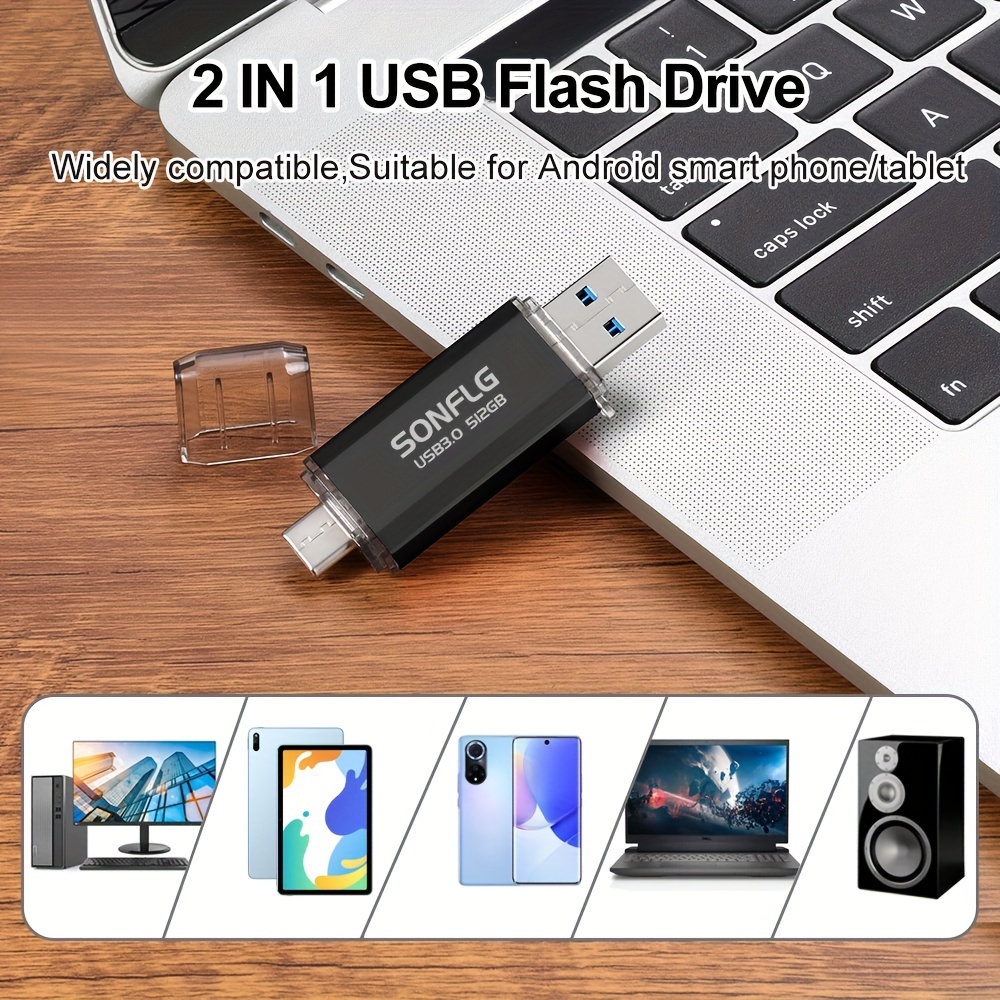Clé USB 3.0 et usb-c 2 en 1, support à mémoire de 128 go, 256 go