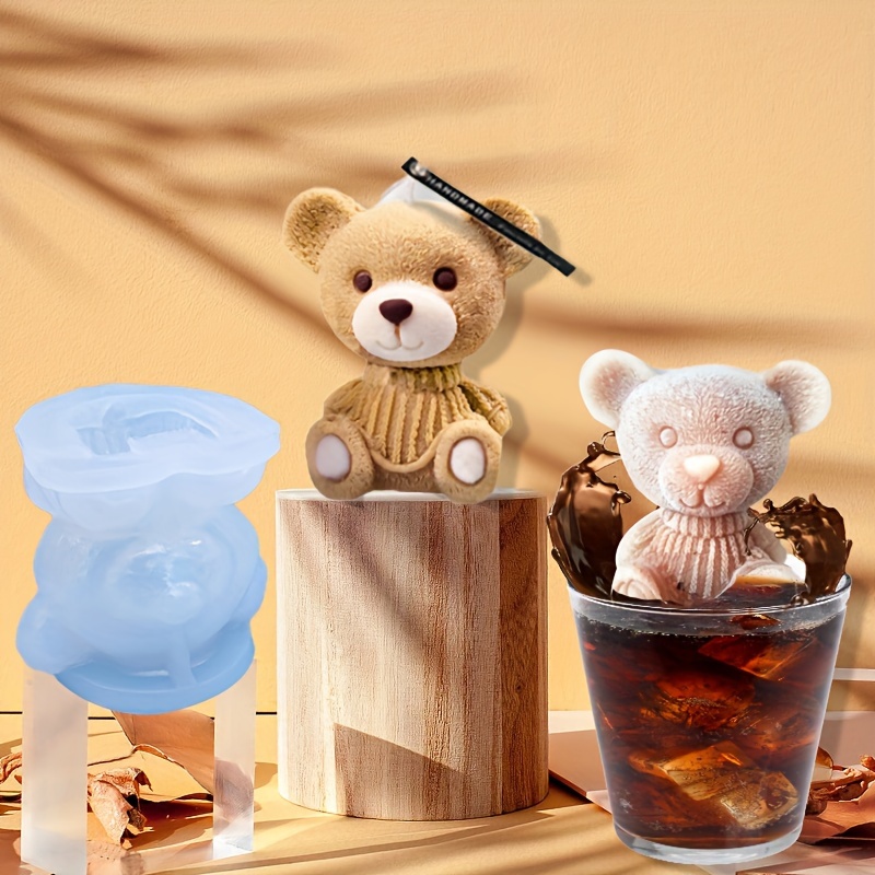 3d Teddy Bear Silicone Ice Cube Mold Coffee Milk Tea Candy - Temu