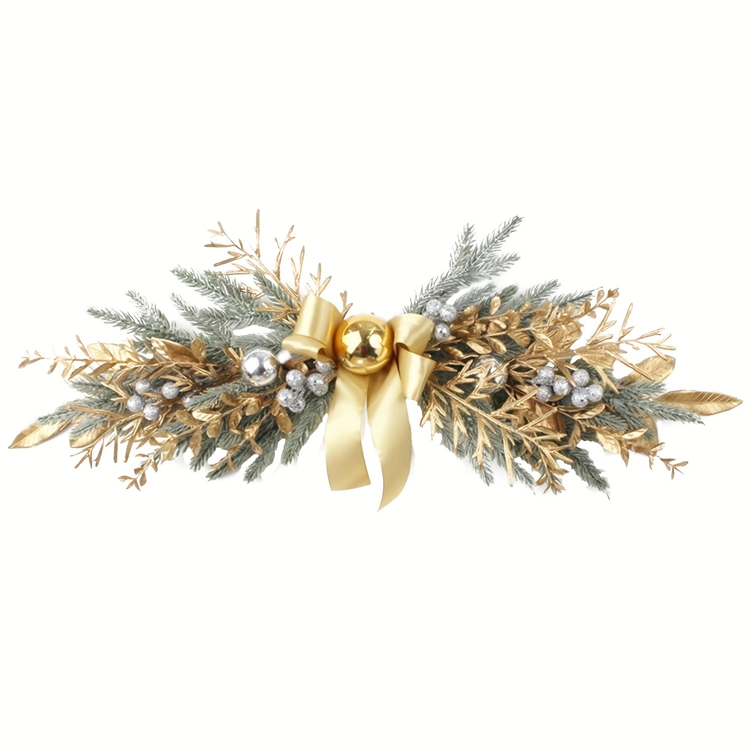 Image of 1pc, 23.6" Christmas Wreaths, Artificial Teardrop Garland Winter Pine Needles Decoration Christmas Decorations For Xmas Front Door