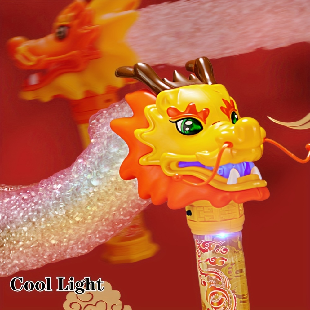TINYSOME Light Up Dragon Bubble Blower Toy Electric Dragon Dance Bubble  Sticks Kids Gift 