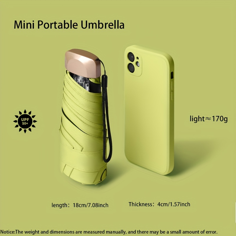 1pza Mini Paraguas Bolsillo Portátil Plegable Multicolor - Temu