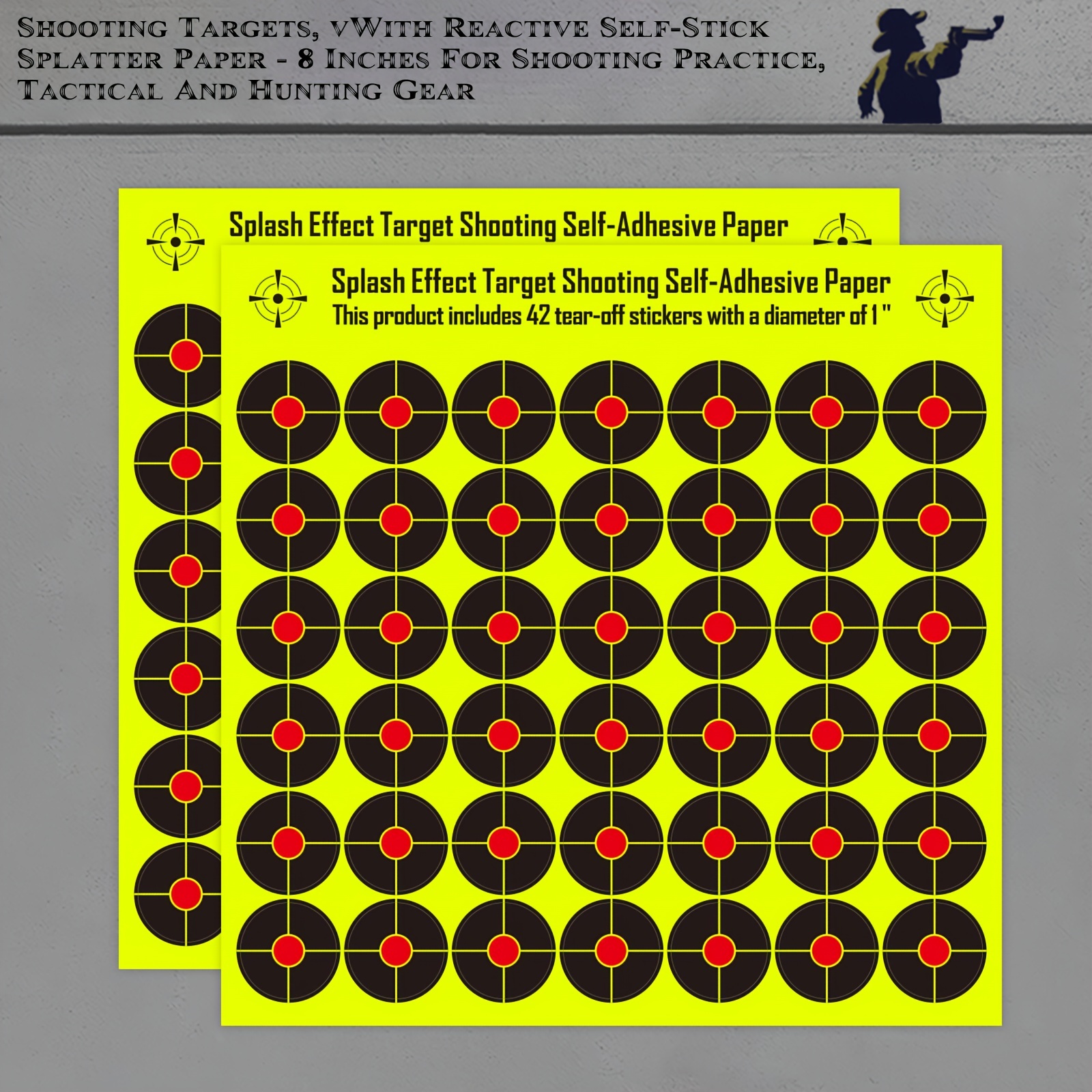 8inch 50PCS Shooting Target Rifle Gun Adhesive Stick Splatter Reactive  Practice