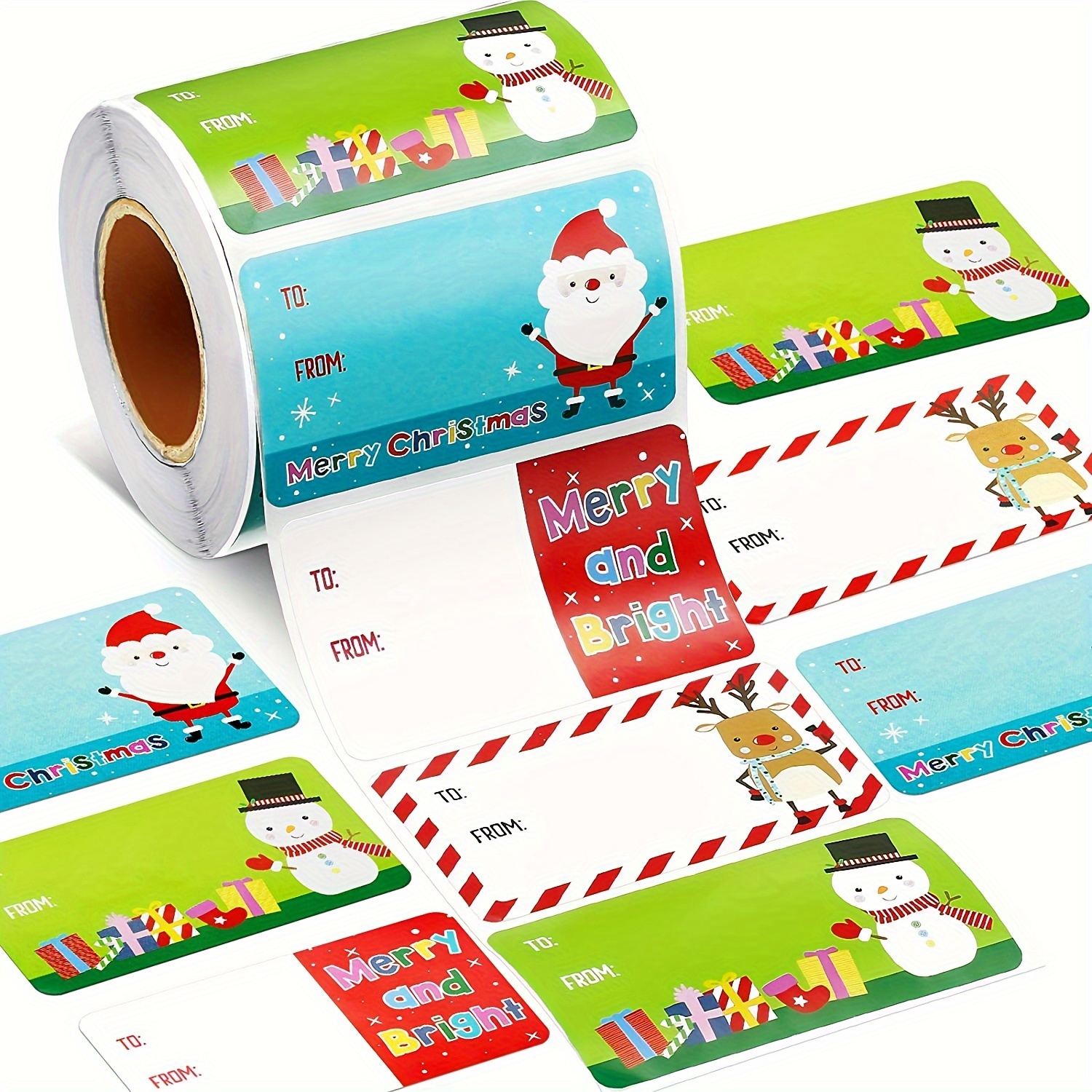 200PCS/Roll Christmas Gift Tag Stickers Self-adhesive Gifts Name