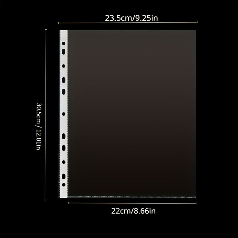 11-Hole Clear Sheet Protectors, Holds 8.5 x 11 inch Sheets, 9.25 x