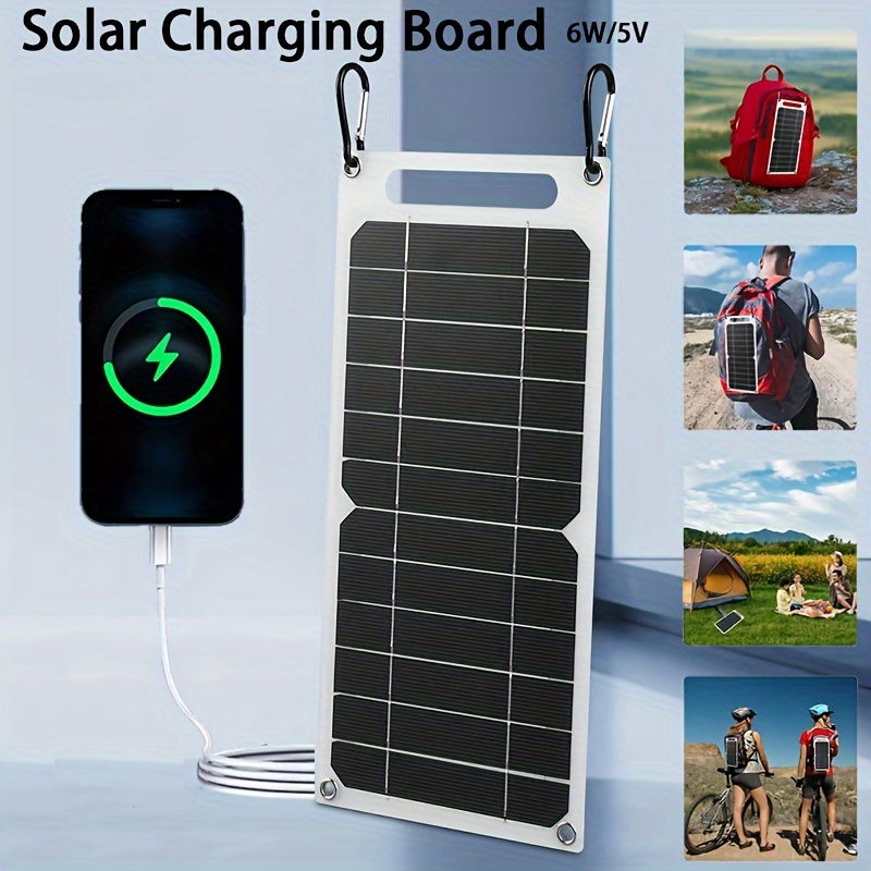 Cargador solar, panel solar portátil de 15 W, paquete plegable, paneles  solares impermeables para turismo y senderismo