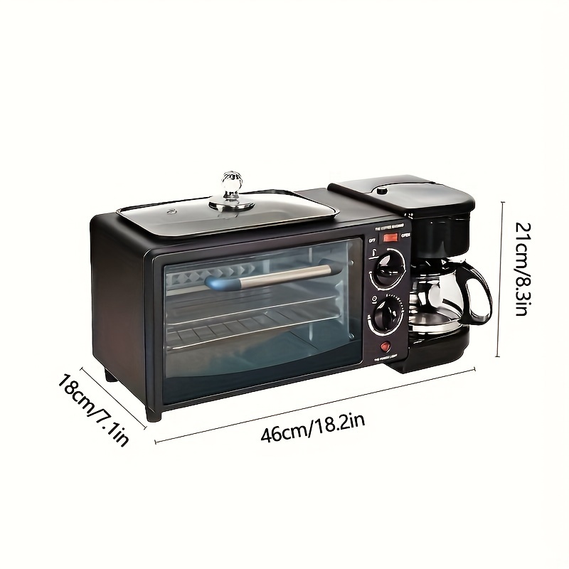 3-in-1 Breakfast Maker, Coffee Machine, Sandwich Maker, Toaster, Electric  Oven, Gift Set, 110v