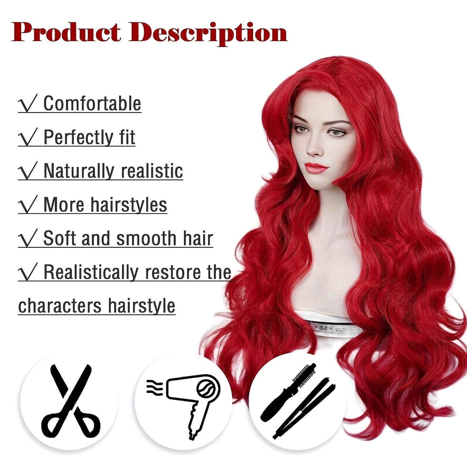 Realistic cosplay clearance wigs